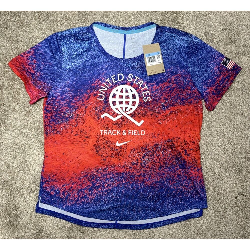 Nike USA One Women’s Dri-Fit Running Short Sleeve Top Women's Medium FJ3432-635